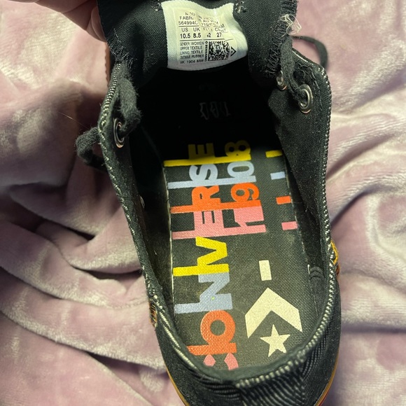 Converse Chuck Taylor Ox Platform Rainbow Sneakers: Black/Charcoal - Picture 10 of 11